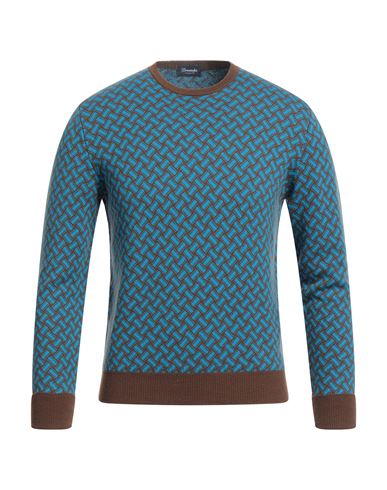Drumohr Man Sweater Light Blue Size 36 Cashmere