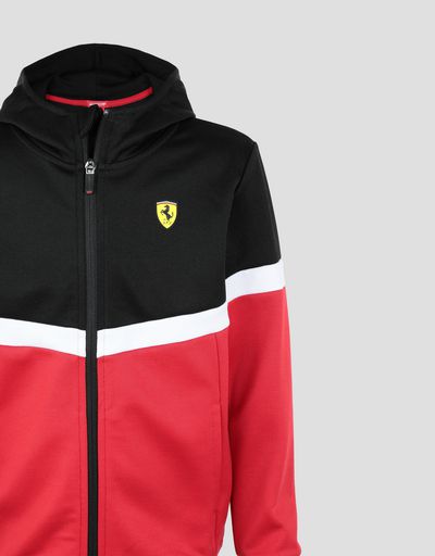 Scuderia Ferrari Online Store - Girls and Boys' triacetate full zipper sweatshirt - Zip Hood Sweaters