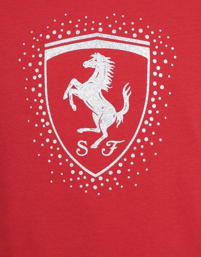 Scuderia Ferrari Online Store - T-shirt bambina con Scudetto Ferrari - T-shirt manica corta