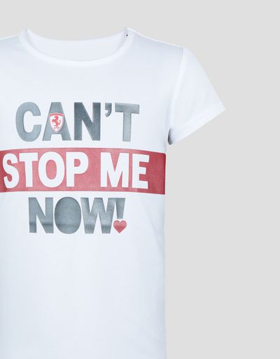 Scuderia Ferrari Online Store - Girls’ T-shirt with CAN’T STOP ME NOW! print - Short Sleeve T-Shirts