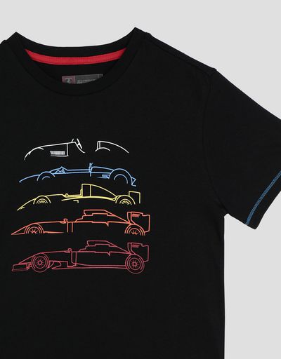Scuderia Ferrari Online Store - Kids’ cotton jersey T-shirt with racing print - Short Sleeve T-Shirts