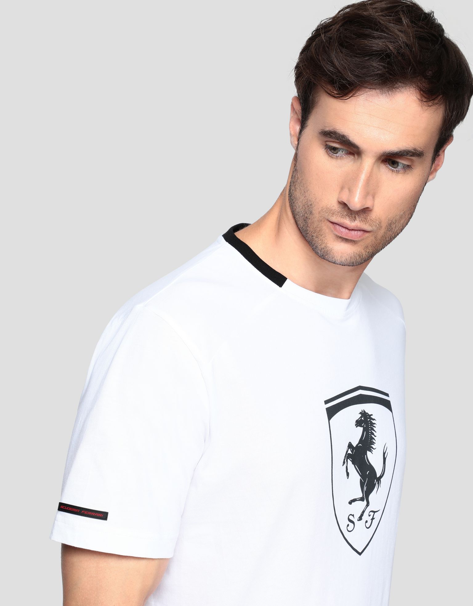 Ferrari Men’s cotton T-shirt with Ferrari Shield Man | Scuderia Ferrari ...