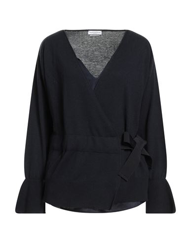 Ballantyne Woman Sweater Midnight Blue Size 6 Virgin Wool, Silk, Elastane