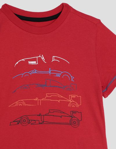 Scuderia Ferrari Online Store - Children's cotton jersey T-shirt with racing print - Short Sleeve T-Shirts