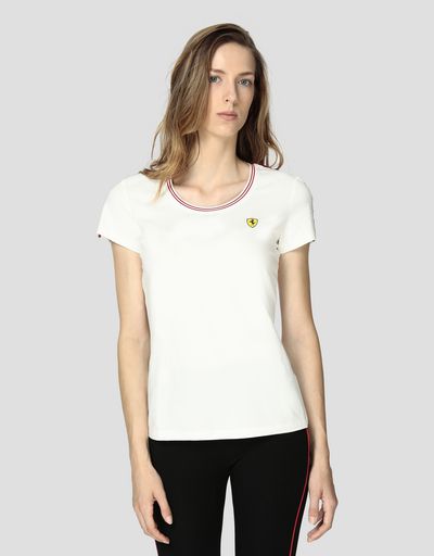 Camiseta de mujer de punto de algodón con Icon Tape