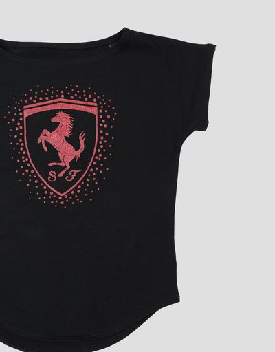 Scuderia Ferrari Online Store - Girls’ T-shirt with Ferrari Shield - Short Sleeve T-Shirts