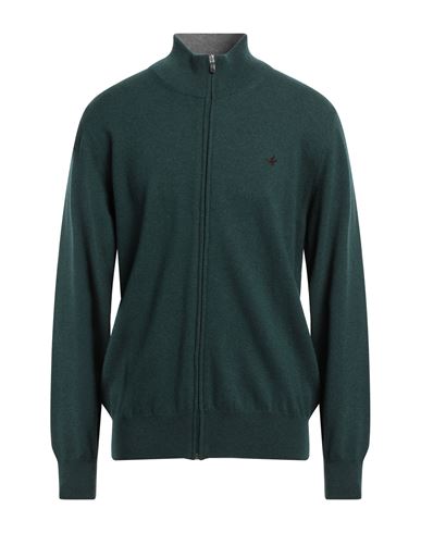Brooksfield Man Cardigan Dark Green Size 46 Virgin Wool