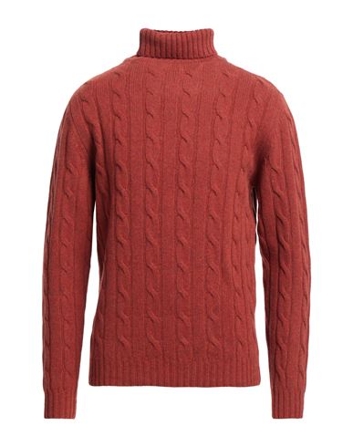 Daniele Fiesoli Man Turtleneck Tomato Red Size M Merino Wool