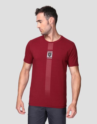 反射プリント付きジャージー製メンズTシャツ