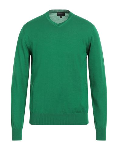 Emporio Armani Man Sweater Emerald Green Size 40 Virgin Wool In Green