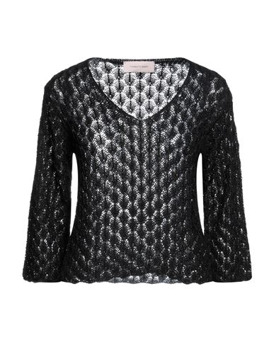Twenty Easy By Kaos Woman Sweater Black Size L Polyester, Cotton, Acrylic, Polyamide, Metal