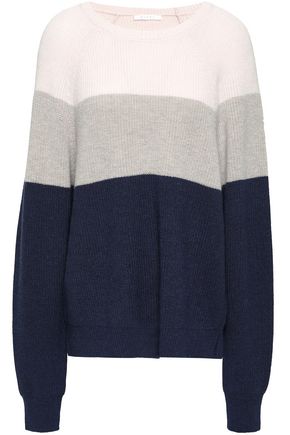 DUFFY Color-block wool-blend sweater