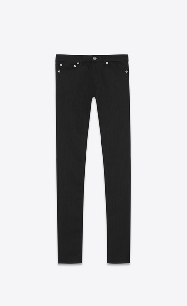 SAINT LAURENT Skinny fit Woman original low waisted skinny jean in black rinse stretch denim a_V4