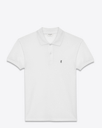 SAINT LAURENT Polo U Polo Classic bianca in cotone piqué f