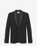 SAINT LAURENT Vestes de smoking U Veste de smoking iconique en grain de poudre texturé noir f