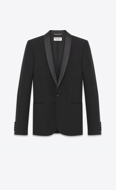 Shawl collar tuxedo jacket in grain de poudre Saint Laurent