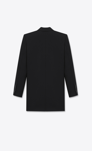 SAINT LAURENT Blazer D giacca classic tube monopetto lunga nera in lana vergine b_V4