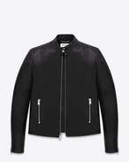 SAINT LAURENT Vestes Cuir U Blouson motard en cuir noir f