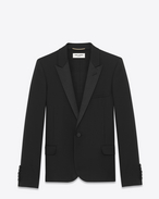 SAINT LAURENT Vestes de smoking D veste de smoking courte en grain de poudre noir f