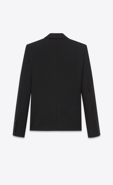 SAINT LAURENT Blazer D giacca classic monopetto nera in gabardine di lana b_V4