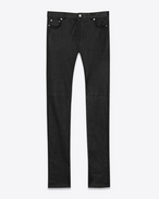 SAINT LAURENT Skinny fit U jeans skinny original a vita bassa neri in pelle f