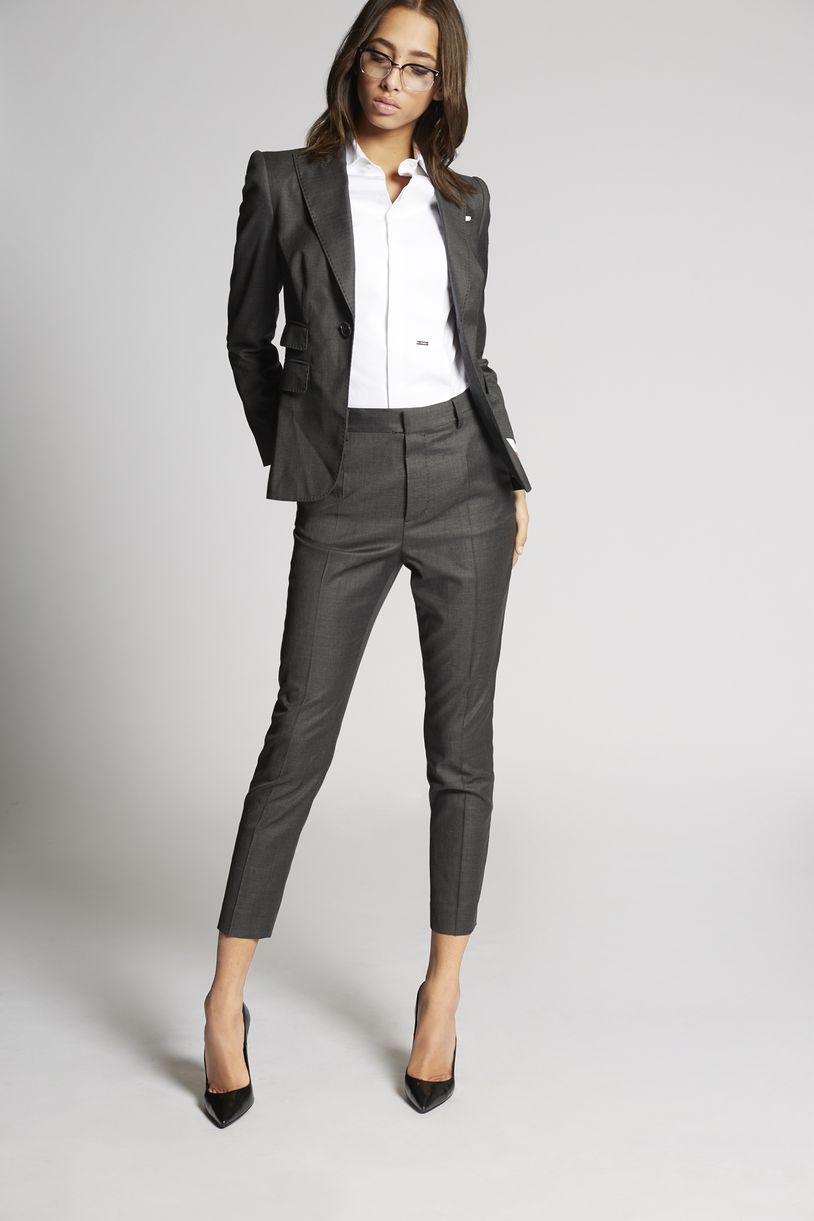 Dsquared2 Wool Power Suit Dark Grey - Outfits for Women | Official Store