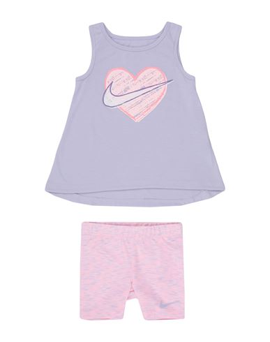 Nike Tank & Space Dye Bike Short Se Toddler Girl Co-ord Lilac Size 6 Polyester, Viscose In Purple