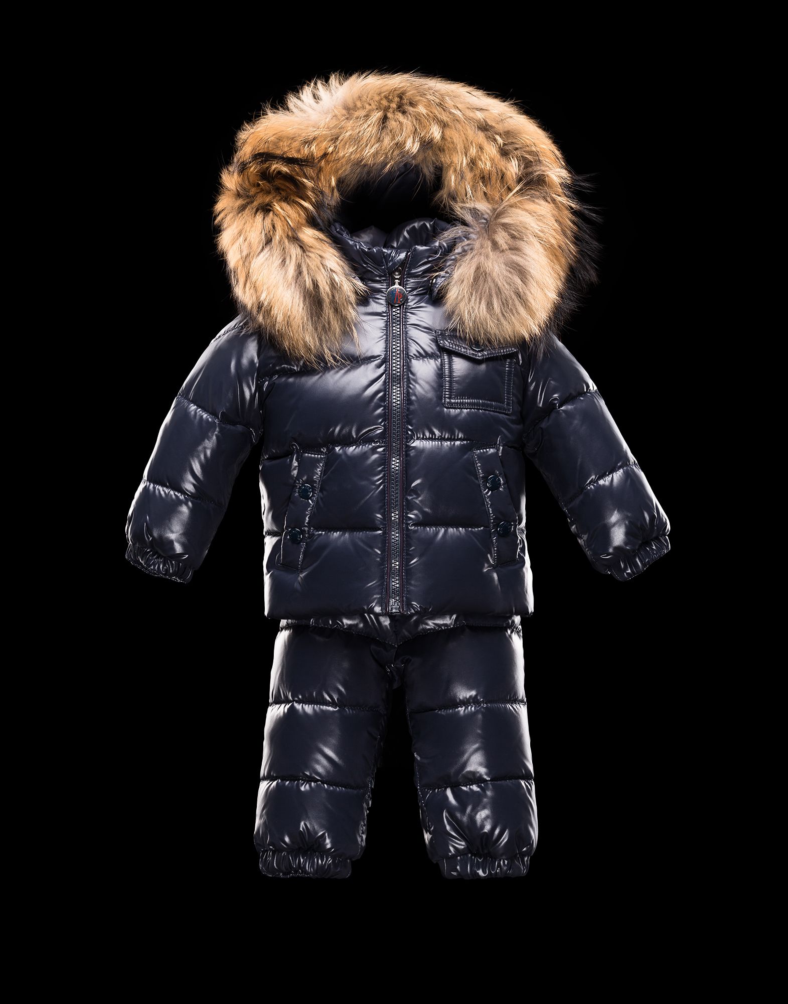 Moncler черный пуховой комбинезон для мальчиков