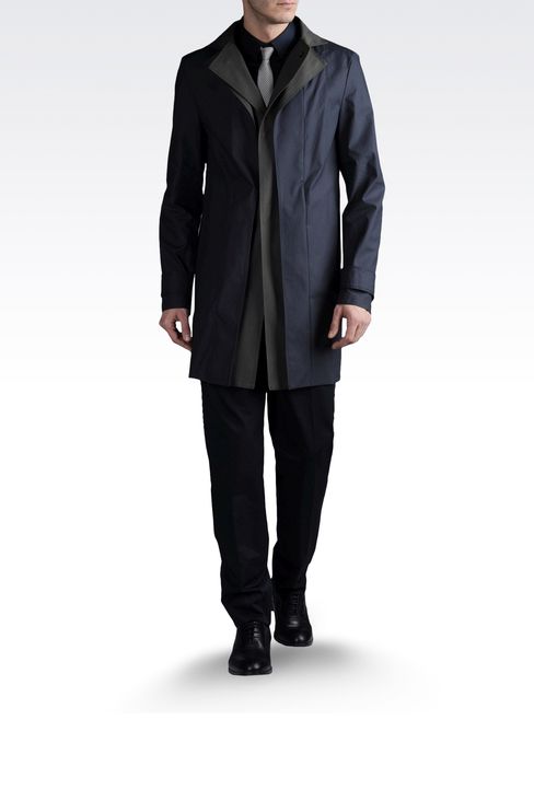 Emporio Armani Men OVERCOAT IN HEAT-SEALED TECHNICAL FABRIC - Armani.com