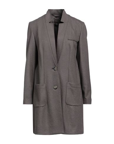 Seventy Sergio Tegon Woman Overcoat Dove Grey Size 8 Wool