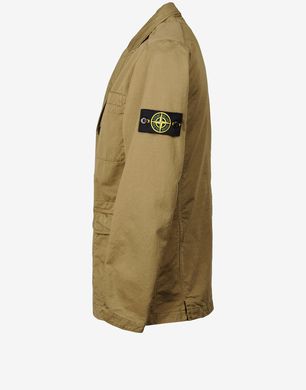 Stone island structured cotton on sale overshirt