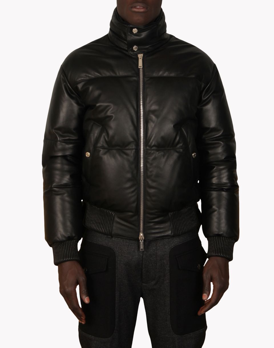 Dsquared2 Leather Puff Jacket - Leather Outerwear for Men | Official Store