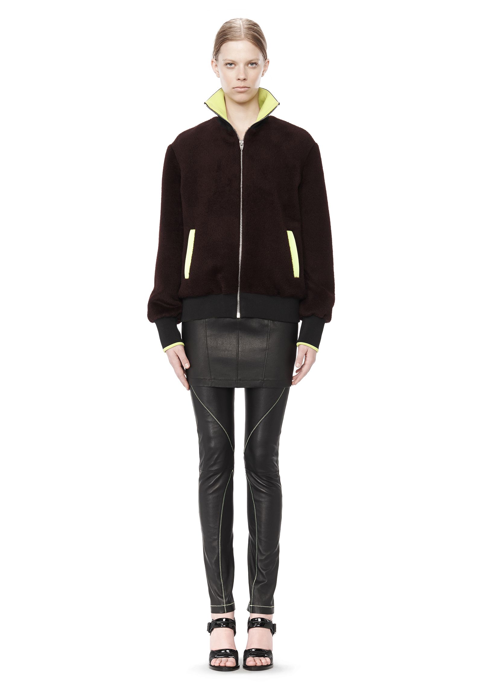 mohair alpaca wool felt track jacket