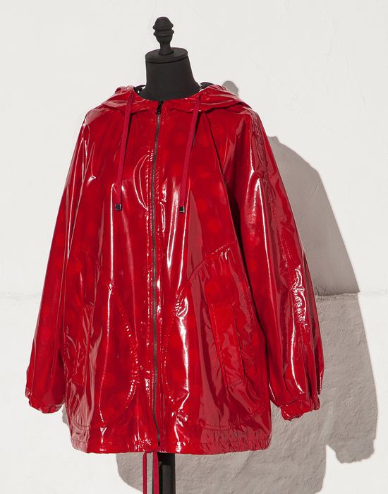 乙烯基面料连帽防水雨衣