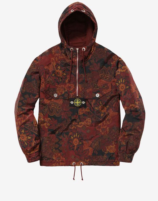 supreme stone island hoodie red