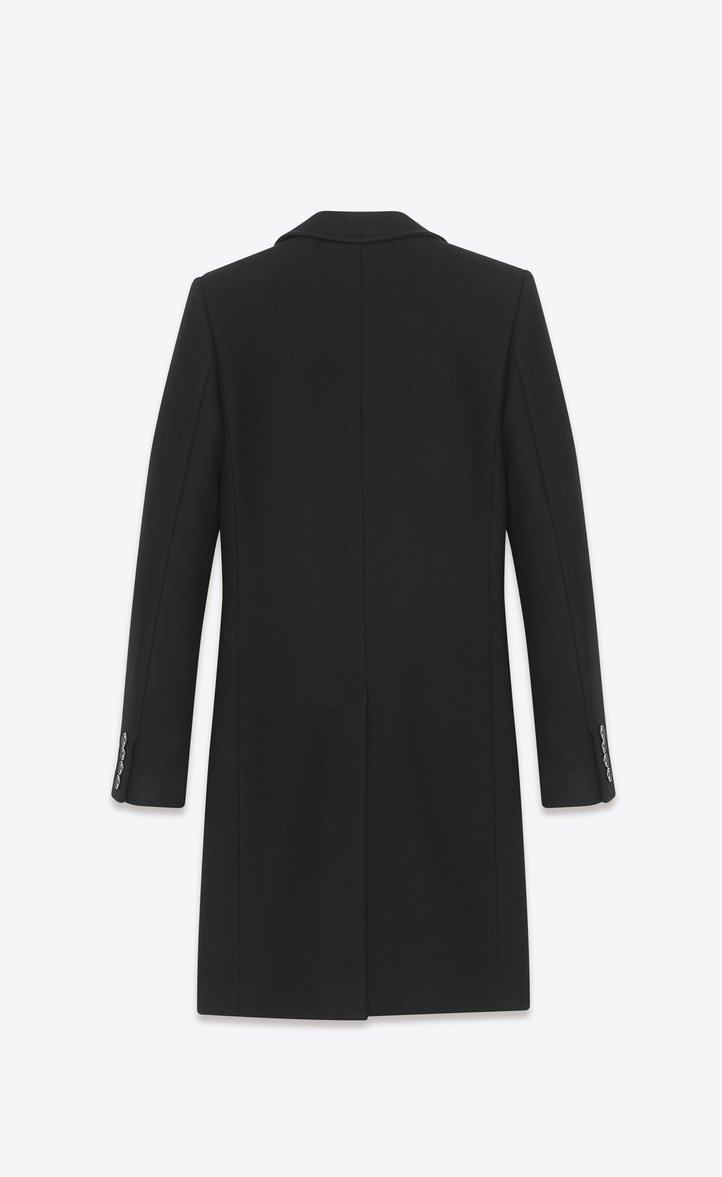 ‎Saint Laurent ‎Classic Stand Up Collar Chesterfield Coat In Black ...
