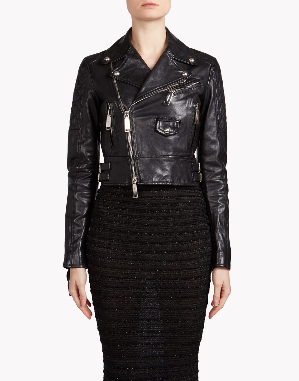 Dsquared2 Fender Leather Jacket - Leather Outerwear for Women ...