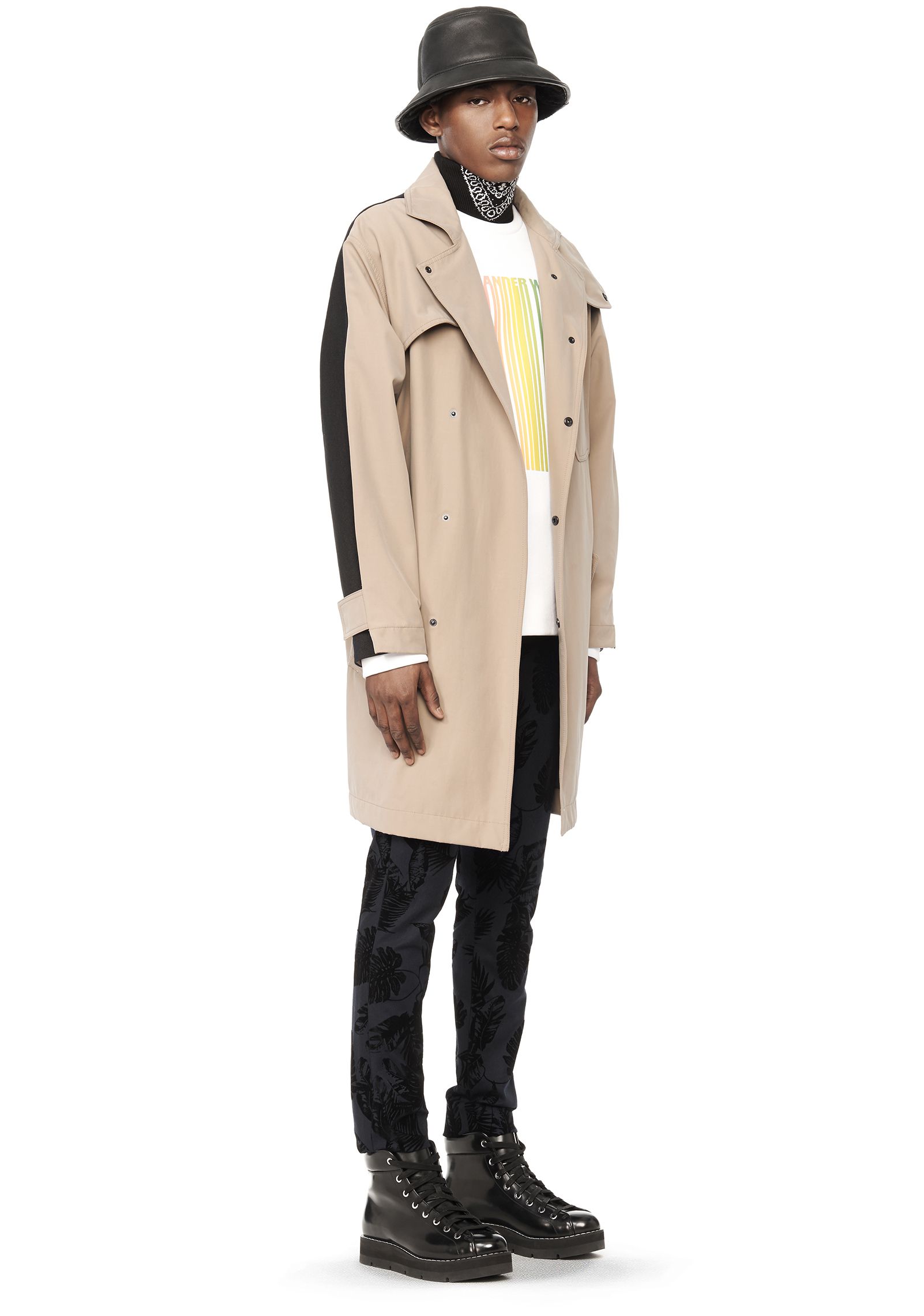 TRENCH COAT WITH DISTRESSED LEATHER | Jackets And Outerwear | Alexander ...