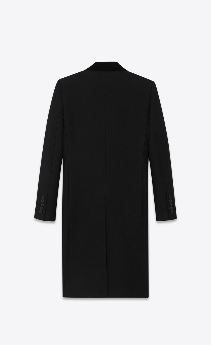 ‎Saint Laurent ‎Classic TUBE Coat In Black Wool ‎ | YSL.com