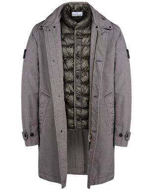 70649 DAVID TC WITH DETACHABLE DOWN LINING Mid Length Jacket Stone 