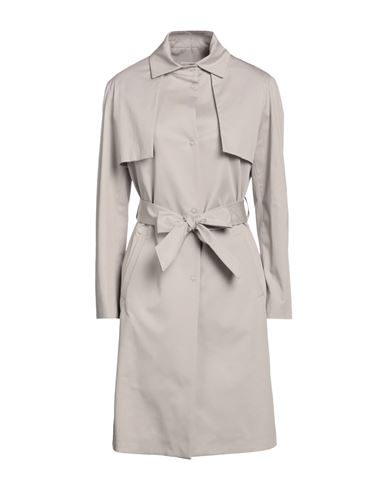 Woman Overcoat Light grey Size 10 Cotton, Elastane