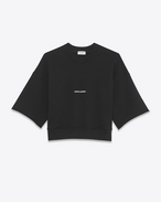 SAINT LAURENT Sportswear Tops D short sleeve saint laurent cropped sweatshirt in black french terrycloth f