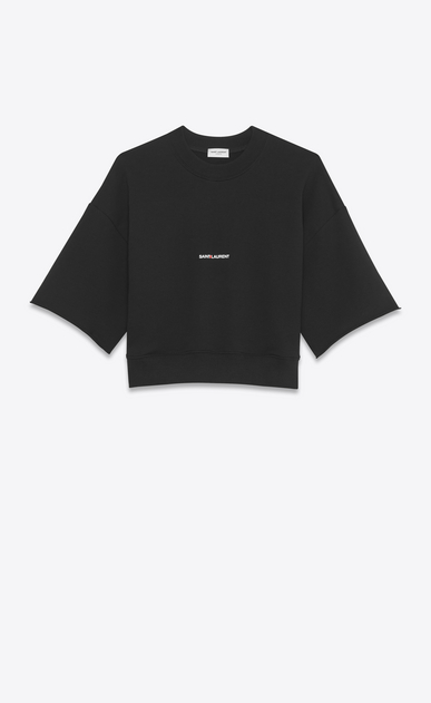 SAINT LAURENT スポーツトップス レディース 「SAINT LAURENT」半袖クロップト スウェットシャツ(ブラック/フレンチテリークロス) a_V4