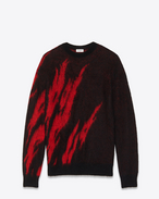 SAINT LAURENT Knitwear Tops U Black and Red Flame Sweater in mohair f