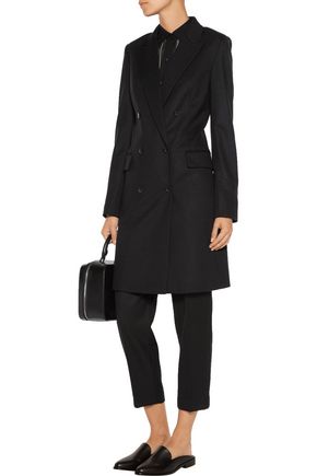 Click to view more detailed imagery on our partner's website Theory Woman Irima Double-breasted Wool-blend Coat Black