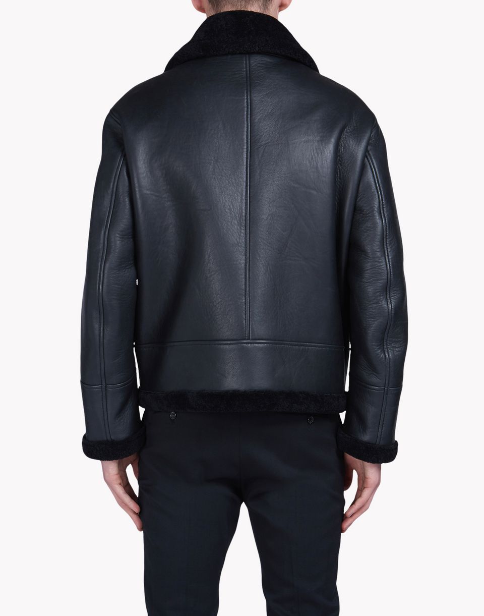 Dsquared2 Shearling Trimmed Leather Jacket Black - Kaban for Men ...