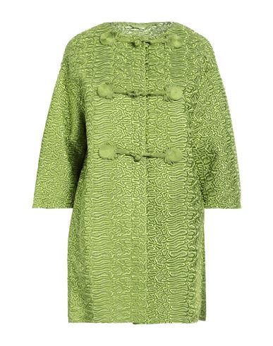 Ermanno Scervino Woman Overcoat & Trench Coat Green Size 8 Polyester, Polyamide