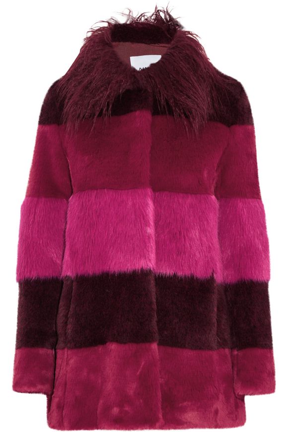 Designer Coats Faux Fur And Shearling Up To 70 Off The Outnet Ainea Striped Faux Fur Coat