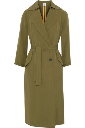 short double wool twill trench coat