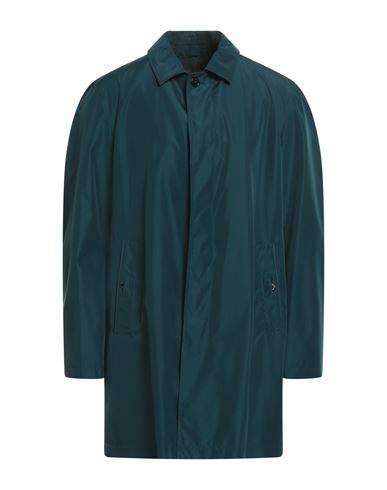 Man Overcoat Deep jade Size 44 Polyester, Lambskin